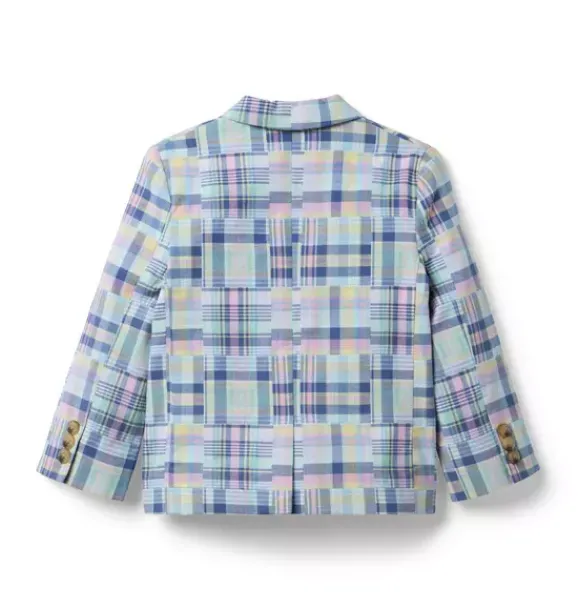 Janie and Jack Blazers & Vests|Jackets & Coats-The Plaid Patchwork Blazer light blue plaid