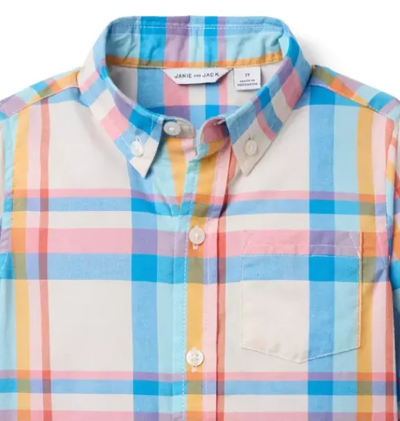 Janie and Jack Shirts-The Plaid Shirt cream plaid