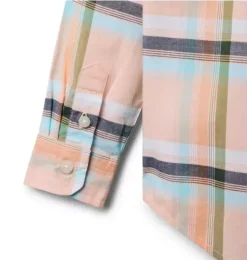 Janie and Jack Shirts-The Plaid Shirt salmon pink plaid