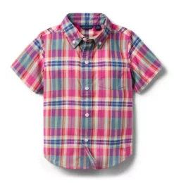 Janie and Jack Shirts-The Plaid Shirt pink melon plaid