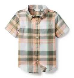 Janie and Jack Shirts-The Plaid Shirt lichen green plaid