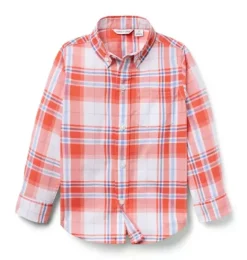 Janie and Jack Shirts-The Plaid Shirt vibrant poppy plaid