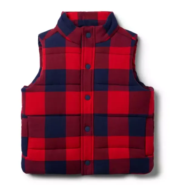 Janie and Jack Blazers & Vests|Jackets & Coats-The Plaid Twill Vest bradbury red plaid