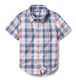 Janie and Jack Shirts-The Poplin Shirt rainy blue plaid