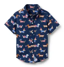 Janie and Jack Swim Outfits|Matching Sets-The Poplin Shirt merchant marine dog