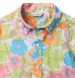 Janie and Jack Family Matching|Swim Outfits-The Poplin Shirt white floral
