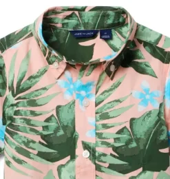 Janie and Jack Boy|Shirts-The Poplin Shirt apricot sorbet palm