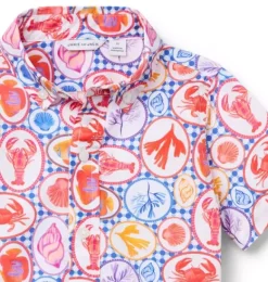 Janie and Jack Family Matching|Swim Outfits-The Poplin Shirt white ocean icon