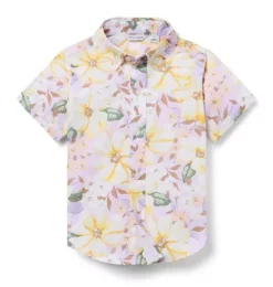 Janie and Jack Shirts-The Poplin Shirt lavish lilac floral