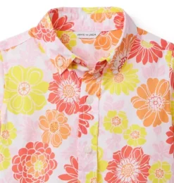 Janie and Jack Swim Outfits|Matching Sets-The Poplin Shirt jet ivory floral