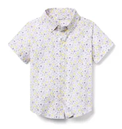 Janie and Jack Swim Outfits|Matching Sets-The Poplin Shirt white ditsy floral