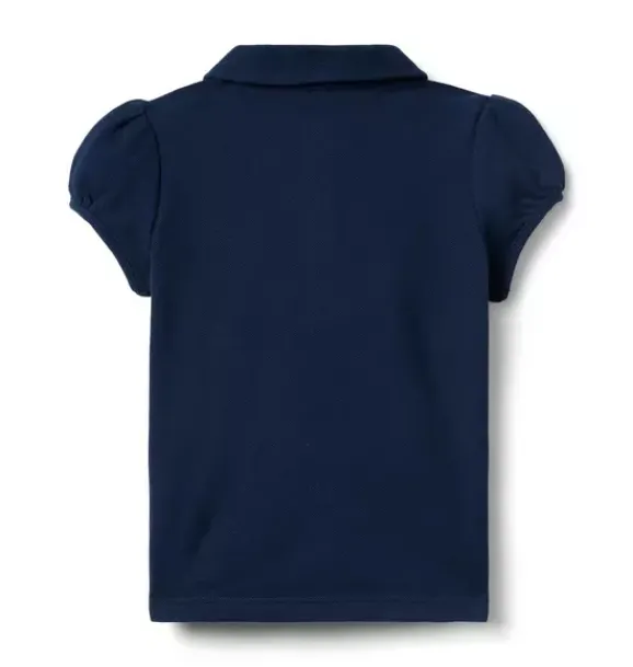 Janie and Jack Short Sleeve Tops-The Puff Sleeve Polo merchant marine