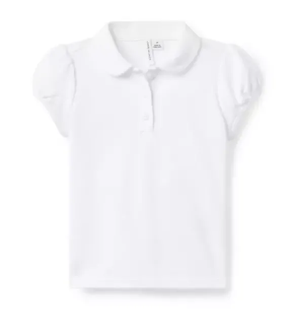 Janie and Jack Short Sleeve Tops-The Puff Sleeve Polo white