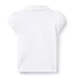 Janie and Jack Short Sleeve Tops-The Puff Sleeve Polo white