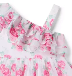 Janie and Jack Dresses-The Rose Ruffle Party Dress pale blush rose
