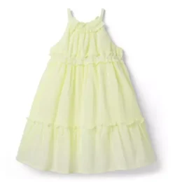 Janie and Jack Dresses-The Ruffle Breeze Dress pale pistachio