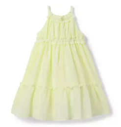Janie and Jack Dresses-The Ruffle Breeze Dress pale pistachio