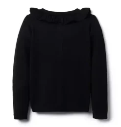 Janie and Jack Sweaters & Sweatshirts-The Ruffle Collar Cardigan black