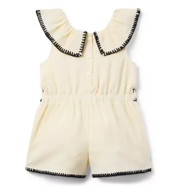 Janie and Jack Rompers & Jumpsuits-The Ruffle Explorer Romper freshwater pearl