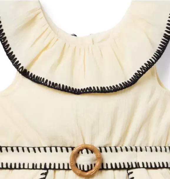 Janie and Jack Rompers & Jumpsuits-The Ruffle Explorer Romper freshwater pearl