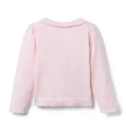 Janie and Jack Sweaters & Sweatshirts-The Scallop Trim Cardigan light pink