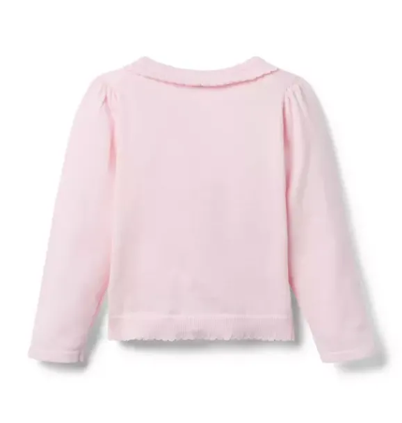 Janie and Jack Sweaters & Sweatshirts-The Scallop Trim Cardigan light pink
