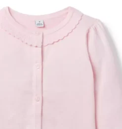 Janie and Jack Sweaters & Sweatshirts-The Scallop Trim Cardigan light pink