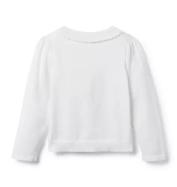 Janie and Jack Sweaters & Sweatshirts-The Scallop Trim Cardigan white