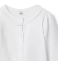 Janie and Jack Sweaters & Sweatshirts-The Scallop Trim Cardigan white