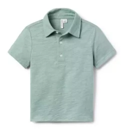Janie and Jack Polos-The Slub Polo chaparral green