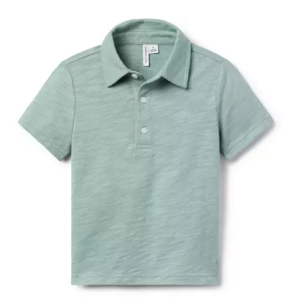 Janie and Jack Polos-The Slub Polo chaparral green