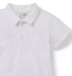 Janie and Jack Tops & Bodysuits-The Slub Polo Baby Bodysuit white
