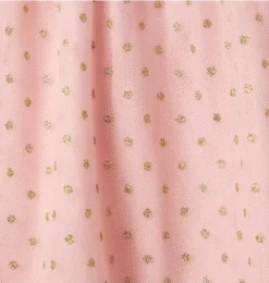 Janie and Jack Dresses-The Sparkle Dot Dress peach candy dot