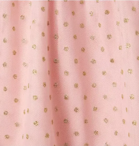 Janie and Jack Dresses-The Sparkle Dot Dress peach candy dot