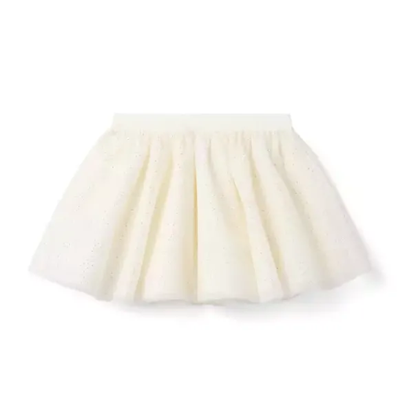 Janie and Jack Skirts & Shorts-The Sparkle Tulle Dot Skirt cream and sugar dot