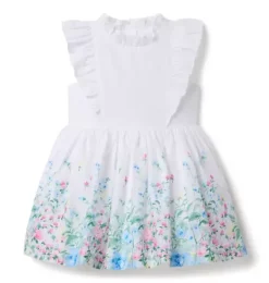 Janie and Jack Dresses-The Spring Garden Dress white floral
