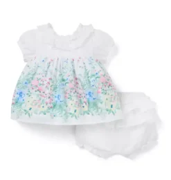 Janie and Jack Sets-The Spring Garden Matching Baby Set white floral