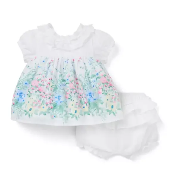 Janie and Jack Sets-The Spring Garden Matching Baby Set white floral