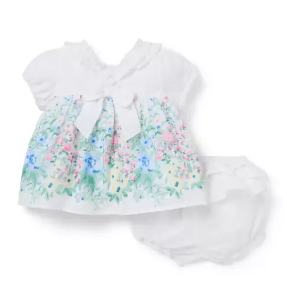 Janie and Jack Sets-The Spring Garden Matching Baby Set white floral