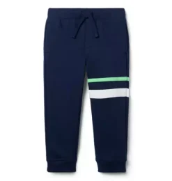 Janie and Jack Pants-The Stripe French Terry Jogger merchant marine
