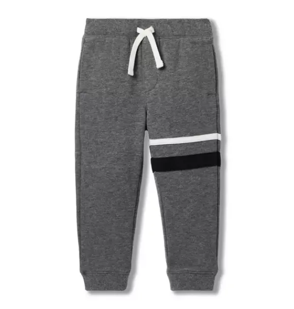 Janie and Jack Pants-The Stripe French Terry Jogger charcoal heather