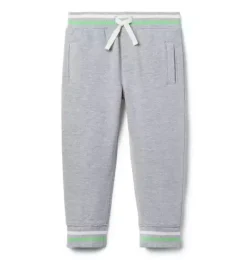 Janie and Jack Pants-The Stripe Pique Jogger classic grey heather
