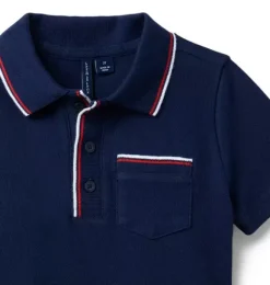 Janie and Jack Polos-The Stripe Pocket Polo merchant marine