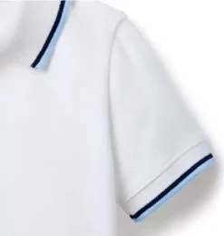Janie and Jack Polos-The Stripe Trim Polo white