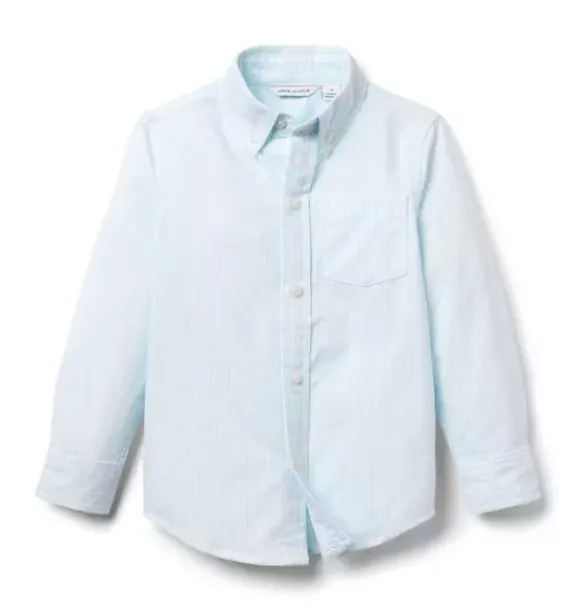 Janie and Jack Suiting|Shirts-The Striped Oxford Shirt pale sky blue