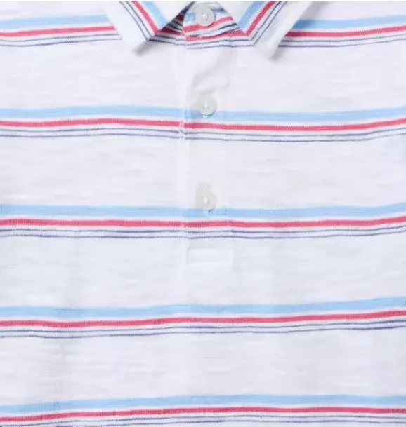 Janie and Jack Polos-The Striped Slub Polo white stripe