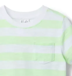 Janie and Jack Tees-The Striped Slub Tee light green stripe
