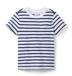 Janie and Jack Tees-The Striped Slub Tee merchant marine stripe