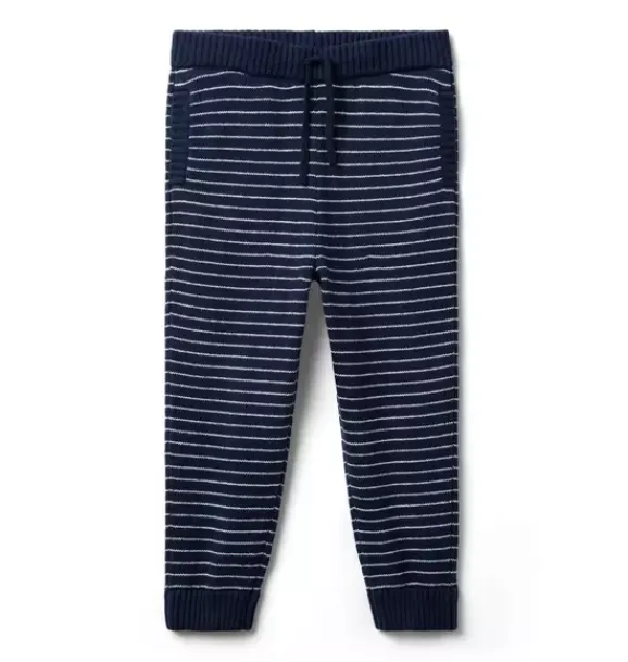 Janie and Jack Pants-The Striped Sweater Jogger merchant marine stripe