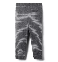 Janie and Jack Pants-The Striped Sweater Jogger charcoal heather stripe